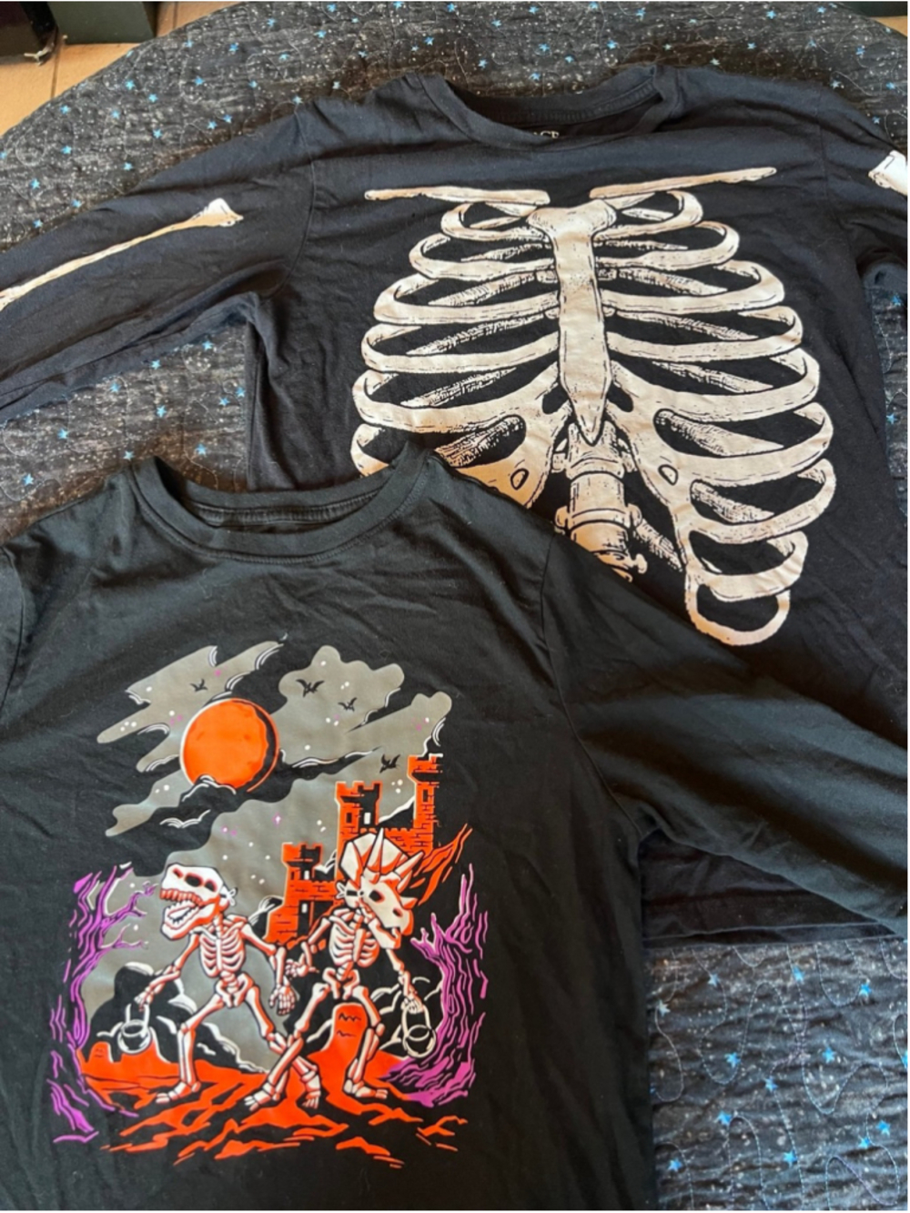 Boys size L 10-12 long sleeve Halloween graphic shirt bundle
